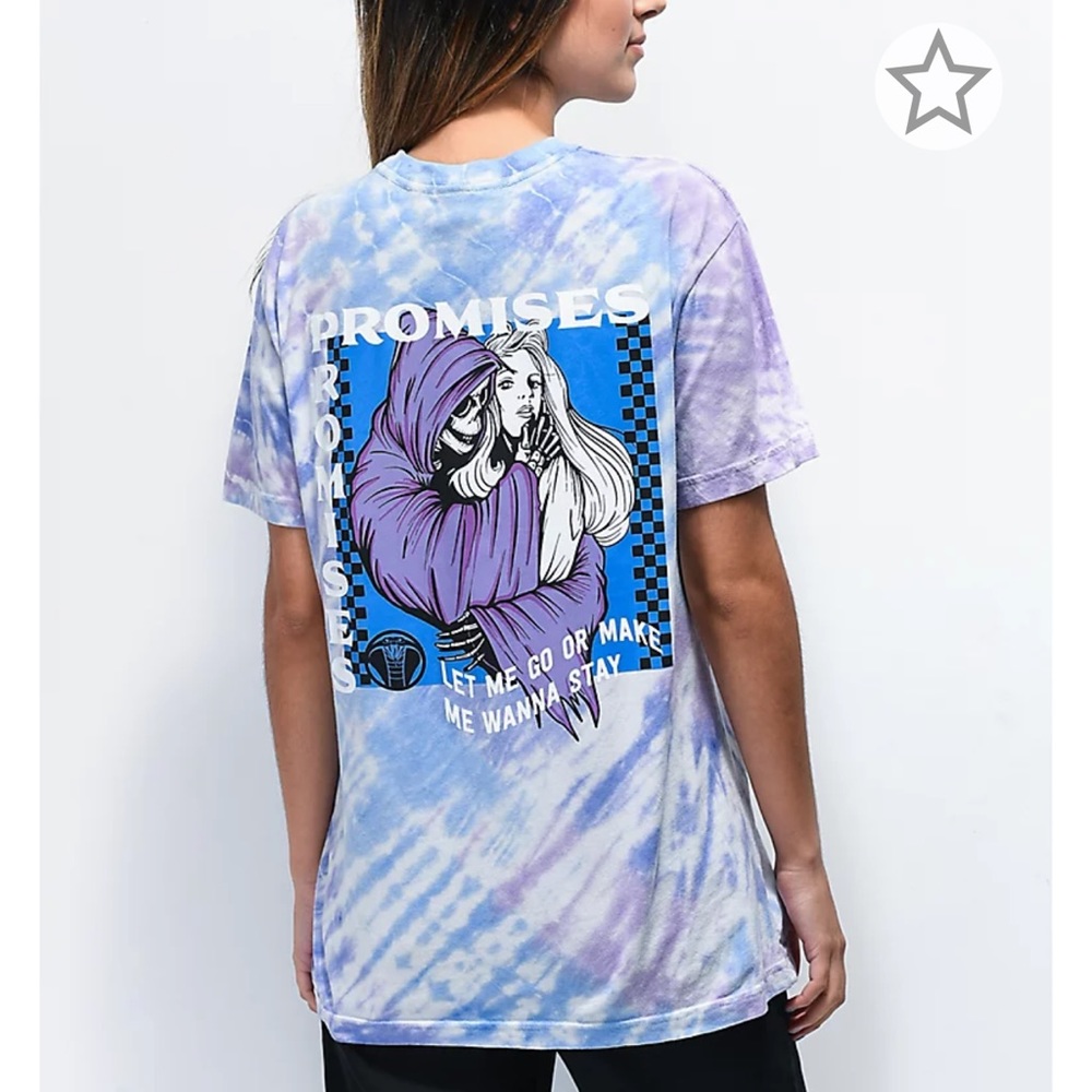 Tie dye Graphic Tee 💙🤍💜 Small